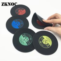 1/4Pcs/Set Retro Glass Coaster Set Vinyl Record Drinks Mat Coasters Table Cup Mat Coffee Placemat PVC Drinks Home Decor Coaster