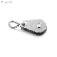 One Piece Durable Single Swivel Lifting 0.3 Rope Pulley Roller Block Sheave 0.03 Ton Metal Single Wheel