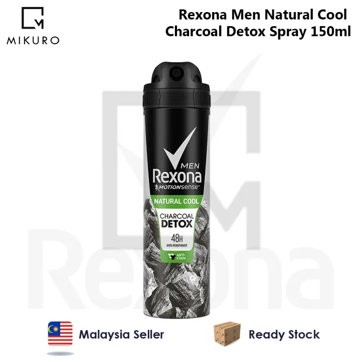 Rexona Men Natural Cool Deodorant Spray Charcoal Detox 150ml Lazada
