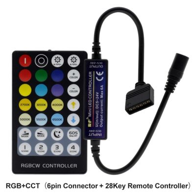 Yingke ตัวควบคุม Rf มี14/17/28ปุ่มรีโมทคอนโทรลสำหรับไฟแถบไฟ Led สีเดียว/สีขาวคู่/Rgb/rgbw/ Rgbcct