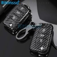 Carbon Fiber ABS Car Key Case For VW Volkswagen Polo Golf 4 5 6 7 T5 Passat B6 B5 Skoda Octavia A5 A7 Seat Leon Ibiza Ateca