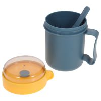 Insulated Jar With Spoon Soup Container Bento Box Breakfast Cup Vacuum Thermal Microwavable Lunch Storage Container Flask Blue