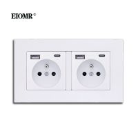 【NEW Popular89】 EIOMR EUStandards สายดิน Wall Power16APower Panel110 250V 146มม.X 86มม.ภาษาฝรั่งเศสคำปลั๊ก USB ซ็อกเก็ต