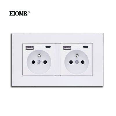 【NEW Popular89】 EIOMR EUStandards สายดิน Wall Power16APower Panel110 250V 146มม.X 86มม.ภาษาฝรั่งเศสคำปลั๊ก USB ซ็อกเก็ต