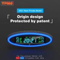 ♕ TPMS Car Tyre Pressure Sensors Monitoring System Digital Clock LED Ambient Light Tire Test OBD Diagnostic Tools Auto Accessories