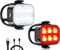 Bike 4+6 Modes Headlight Tail Light Set Waterproof IP65 Bicycle Light USB Rechargeable Bike Lights for Night Riding