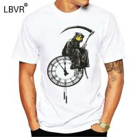 Happy Face Grim Reaper Time Is Ticking Banksy Grafitti Street Men T Shirt Am39 Printed Mens Men T Shirt  NEEJ