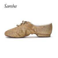 Sansha Unisex Glitter Amazing Split Sole Sparkly Modern Jazz Dance Shoes Gold Black Silver Performance Shoes JS9GL