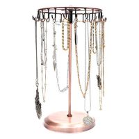 【LZ】✽♞✹  Jóias Rotating Ring Display Holder Colar Stand Rack Ganchos Metal Prateleira Organizador Home Goods Decorações Do Quarto