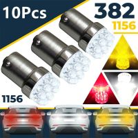 XELKA 10Pcs/Set สีขาวสีเหลือง Ba15s 382 1156 1157 LED สว่างสุดๆ ซัง ไฟเลี้ยว DRL ไฟหน้าขับรถหลอดไฟ ไฟตัดหมอกรถยนต์