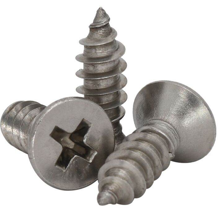 m2-2-m2-6-m3-m3-5-x-20mm-25mm-30mm-304-316-baja-tahan-karat-din7982-phillips-countersunk-tersembunyi-csk-kepala-datar-sekrup-mengetuk-sendiri