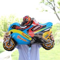 【cw】 1pc Aluminum foil motorcycle balloon happy birthday party decoration balloons Cartoon Car Children Gifts Kids balls !
