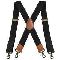 วินเทจ Suspenders สำหรับผู้ชาย3.5เซนติเมตรกว้าง X-สีดำ4บรอนซ์ตะขอคลิปหนักบิ๊กสูงปรับยืดหยุ่นกางเกงจัดฟันสายรัด