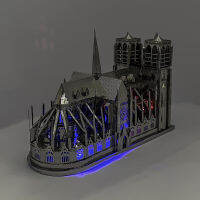 Notre-Dame De Paris โมเดล3D โลหะที่ปลอดภัยคงทนใช้โมเดลปริศนาสำหรับการประกอบชุดพัดลมของเล่น