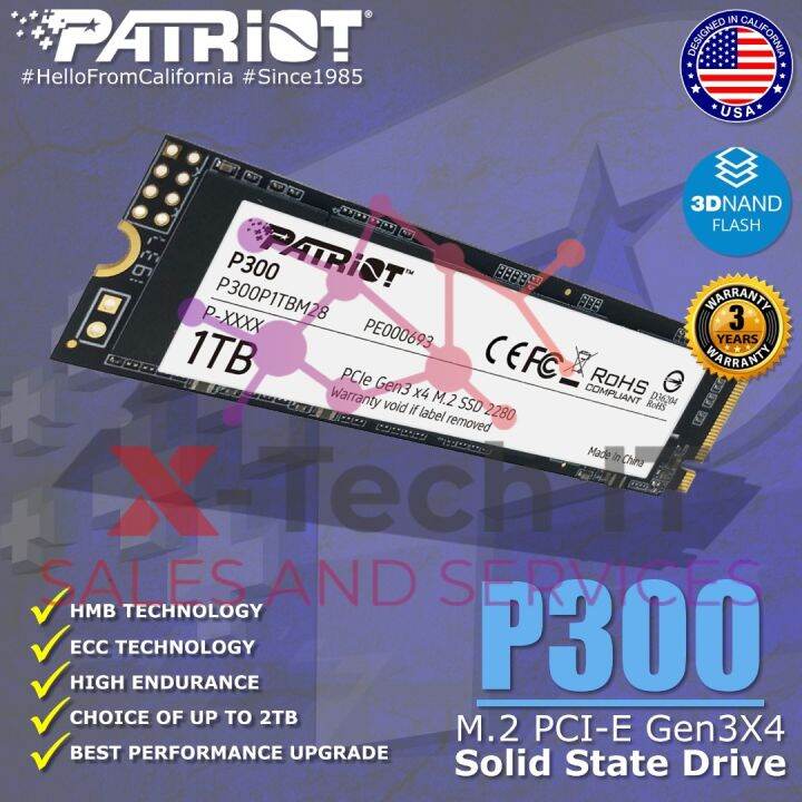 Patriot Memory P300 2TB M.2 SSD 2280 NVMe PCIe Gen 3x4 内蔵型SSD