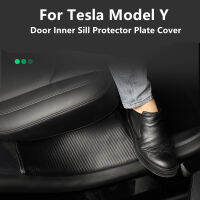 2Pcs ด้านหลังประตู Sill Guards สำหรับ Tesla รุ่น Y 2020-2022ประตูด้านใน Sill Protector แผ่นตกแต่งภายในรถ Anti-สกปรก Pad