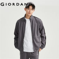 GIORDANO Men Jackets Contrast Color Letter Embroidery Fashion Jackets Mockneck Quality Zip Front Comfort Casual Jackets 18073901