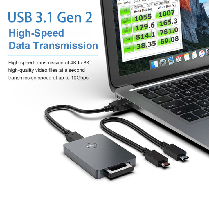 rocketek-อะแดปเตอร์ตัวอ่านการ์ดหน่วยความจำพกพา2-cfexpress-type-b-usb3-1-cr316