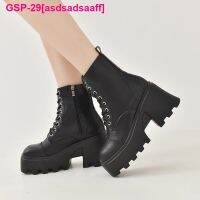 Asdsadsaaff Botas De Zíper Gótico พารามัลเฮอร์ Botas Motocicleta Salto Alto Sapatos Platafra Moda Tamanho 43 Inverno