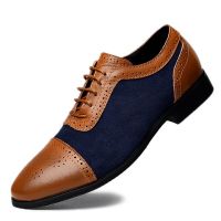 CODiy085671 Plus Size 38-48 Mens Brogue Leather Shoes Cow Leather Business Formal Shoes Bullock Casual Shoes