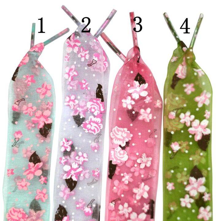 2-8เซนติเมตรกว้างของดอกไม้ร้อนพิมพ์ริบบิ้นเชือกผูกรองเท้าเชือกผูกรองเท้า-organza-สำหรับรองเท้ารองเท้าลำลอง120เซนติเมตร