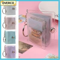 OVERCO 1PC PVC พวงกุญแจ เครื่องประดับ แบบพกพา 2 นิ้ว Mini Photo Albums สำหรับการ์ดรูปถ่าย ที่ใส่รูปถ่าย