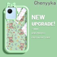 Chenyyka เคสสำหรับ Realme C30 C30s Narzo 50i Prime เคสการ์ตูนแฟชั่นลายหมีดอกไม้ดีไซน์ใหม่โทรศัพท์ซิลิโคนเนื้อนิ่มโปร่งใสเคสใสกันกระแทกเลนส์กล้องถ่ายรูปมอนสเตอร์น้อยน่ารัก