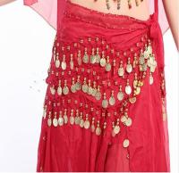 Belly Dance Scarf Costume Silver Coins Skirt Belt Hip Wrap Waist Chain Professional Stage Clothing Woman Dance Wear 128 coins