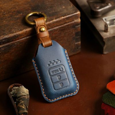 Leather Car Key Case Cover Fob Protector for Honda City Turbo Crider XRV 10th Civic Accord Keychain Holder Keyring Accessories