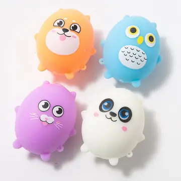 4PCS Squeeze Balls Cute Octopus Stress Relief Anti Anxiety Squishies  Squeezing Balls Toys with Led Light for Kids Gifts Party Favors
