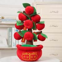 Simulation Artificial Velvet Orange Tree Fruit Peach Flower Chinese New Year Decoration Spring Festival Home Ornament 46 x 23cm