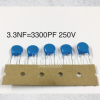 10ชิ้น 332M (0.0033UF) 250V 3.3NF=3300PF (M=+-5%) ขาห่าง8mm. Capacitor Ceramic คาปาซิเตอร์ เซรามิก ตัวเก็บประจุ คุณภาพเต็ม100% อะไหล่อิเล็กทรอนิกส์