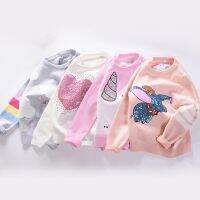 Baby Girls Sweater Soft Cartoon Pullover Sweater For Girls Fashion Sequins Childrens Knitting Clothes New Baby Girl Jumper 3-7 Y