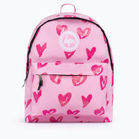 UNISEX PINK GLITTER SCRIBBLE HEART CREST BACKPACK