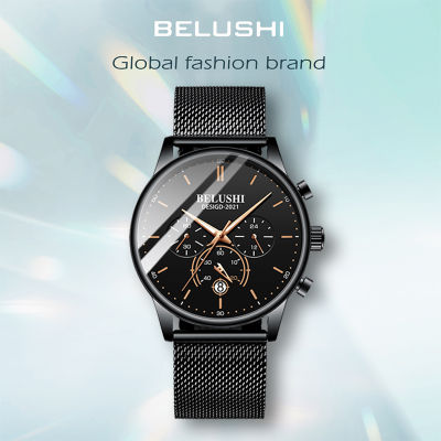 นาฬิกา-BELUSHI-นาฬิกาควอทซ์ใหม่-ผู้ชาย-ธุรกิจ-แฟชั่น-สามตาหกมือ-จับเวลา-ปฏิทิน-นาฬิกาชั้นสูง-เรืองแสง-กันน้ำ