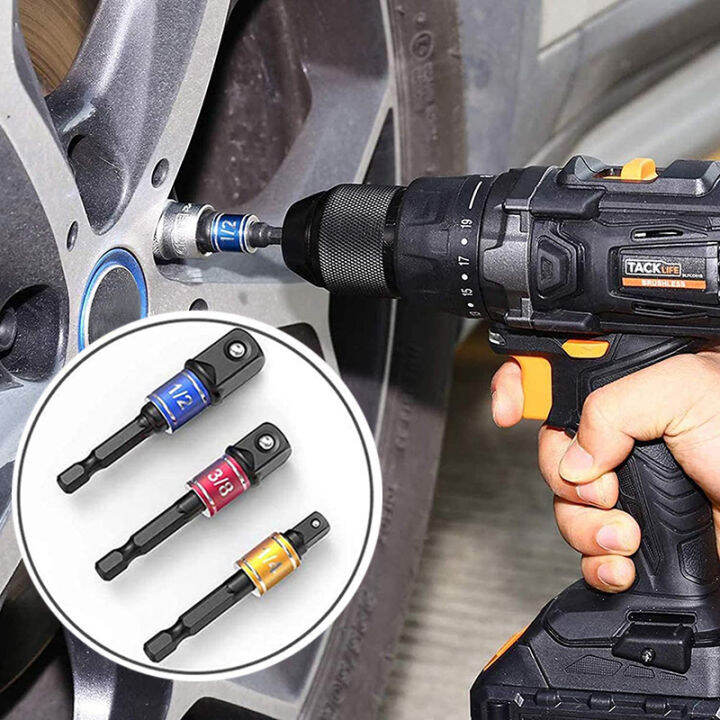 【YY】Drill Socket Adapter Impact Extension Bit Bar 14'' 38'' 12''Hex