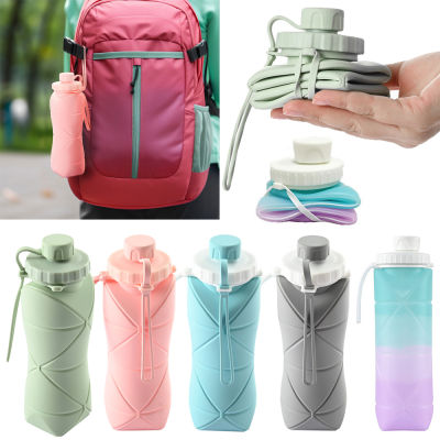 Portable Silicone Water Bottle Outdoor Folding Sports Bottle Travel Collapsible Water Cup Running Riding Camping Hiking Kettle