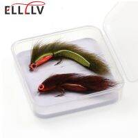 ㍿☍▬ Elllv 4PCS 6 8 Squirrel Strip Zonker Streamer Fly Sea BassTrout Pike Fishing Lure Bait Oliver Red Brown