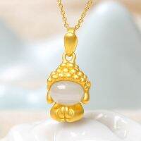 ZZOOI New style personality mascot imitation 3D hard gold Buddha pendant female