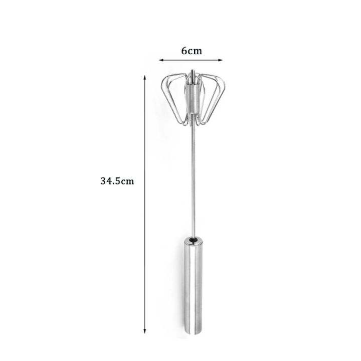 304สแตนเลสกึ่งอัตโนมัติตีไข่ไข่ปัดคู่มือมือผสมตนเองเปลี่ยนเครื่องกวนไข่อุปกรณ์ครัวไข่เครื่องมือ