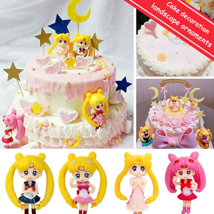 Sailor Moon Micro landscape Toy Cute Anime Figures Doll PVC Model Ornaments  Puppets Peripherals Japan Cake Decor | Lazada PH