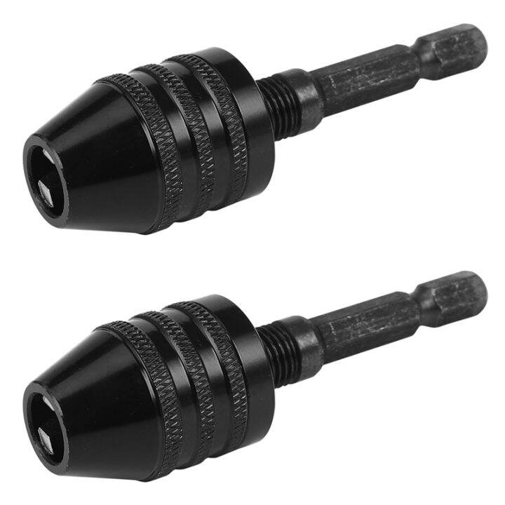 2pcs 1/4 Inch Hex Shank Keyless Drill Chuck Quick Change Adapter