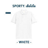 ZUTTO เสื้อโปโลพรางพุง รุ่น Sporty ไซส์ใหญ่ ผ้า Premium เสื้อผ้าคนอ้วน ระบายอากาศดี ซึมซับเหงื่อแห้งไว สีขาว(White)