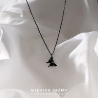 MeeningBrand❀สร้อยคอเงิน BLACK BUTTERFLY [02-0031]