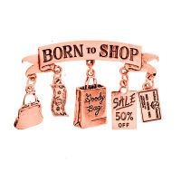 CINDY XIANG "born To Shop" Word Baby Product Design Brooches For Women Vintage Fashion Pin 3 Colors Available Zlloy Material