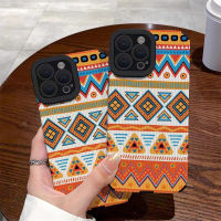 เคสโทรศัพท์หนังลายโทเทมสไตล์วินเทจแบบคลาสสิกสำหรับ iPhone 14/13/12/11 Pro Max 12 13 Mini 6 6S 7 8 Plus X XR XS Max เคสด้านหลังแฟชั่นที่สร้างสรรค์ฝาหลังนิ่มกันกระแทกพร้อมฝาปิดโทรศัพท์ฝาครอบป้องกันกล้องเลนส์คลุมทั้งหมด