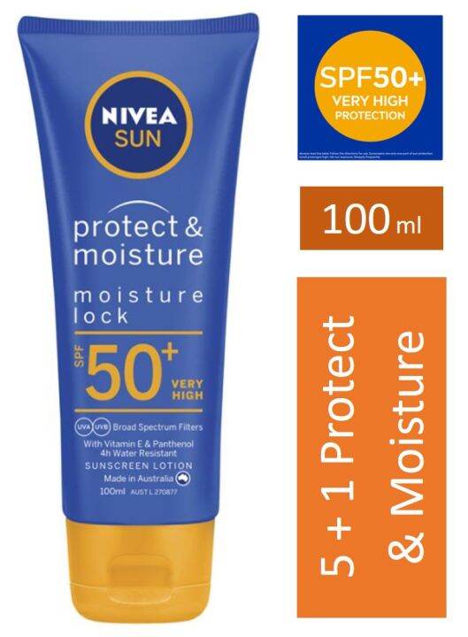 Nivea Sun Protect & Moisture Sunscreen SPF50+ Lotion 100 ml (Expiry