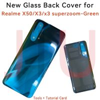 กระจกมองหลังสำหรับ Realme X50 RMX2142 X3 X3ซูเปอร์ซูม RMX2086หลังฝาหลังปิดโทรศัพท์หลังอะไหล่ซ่อมเคส