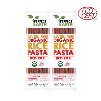 Perfect Earth พาสต้ากลูเตนฟรี ข้าวแดง Gluten Free Organic Pasta Red Rice (2x225gm)