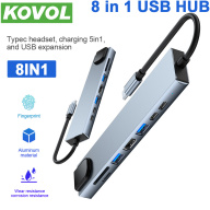 KOVOL HUB USB C 8 Trong 1 Trạm Nối Type C 8 Cổng PD 87W RJ45 Đầu Đọc Thẻ TF SD Tương Thích HDMI Bộ Chia Mở Rộng Cho Máy Tính Xách Tay thumbnail